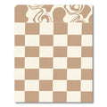 Brown Cream Checkerboard Swirl Rug