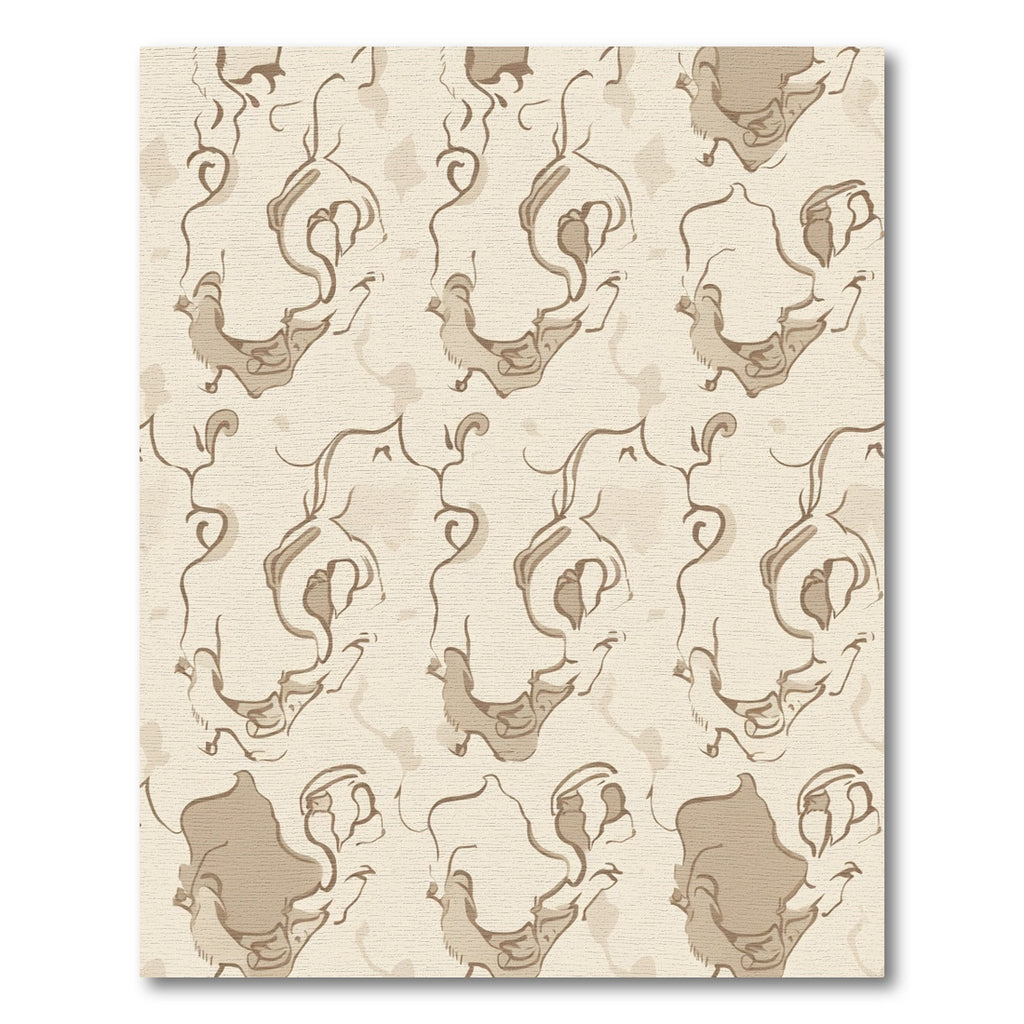Earthy Abstract Swirl Vine Rug