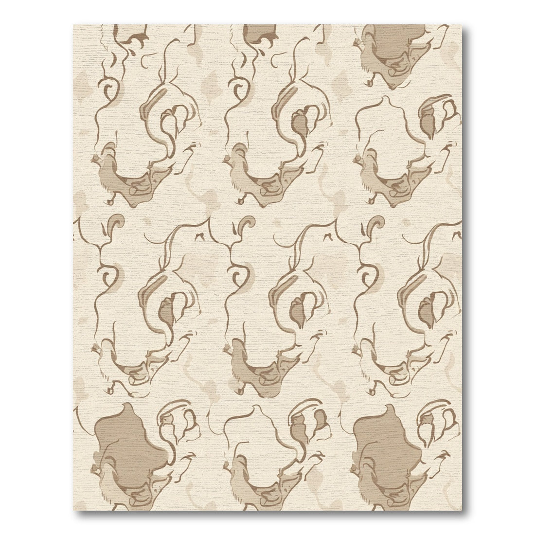 Earthy Abstract Swirl Vine Rug