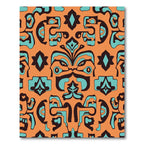 Muted Orange Abstract Tribal Medallion Rug