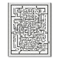 Modern Black White Abstract Maze Rug