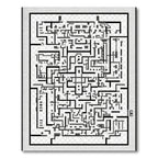 Modern Black White Abstract Maze Rug