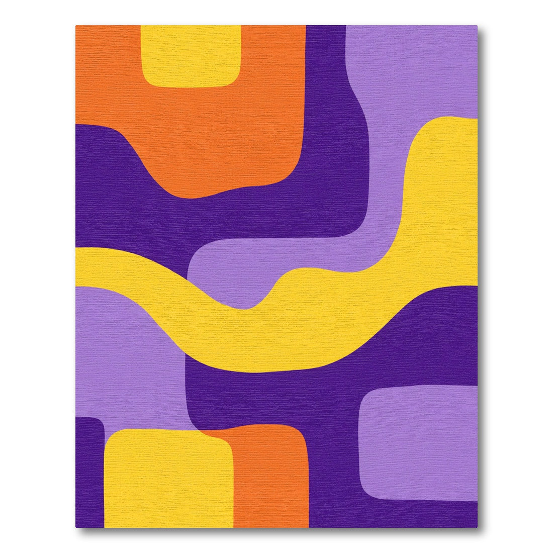 Vibrant Purple Orange Yellow Abstract Flow Rug