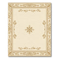 Cream Gold Ornate Floral Frame Rug
