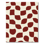 Crimson Abstract Checkered Swirl Rug