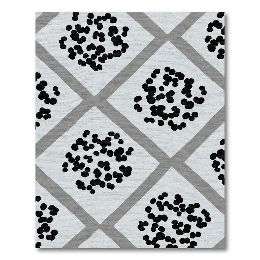 Abstract Gray Polka Dot Diamond Rug
