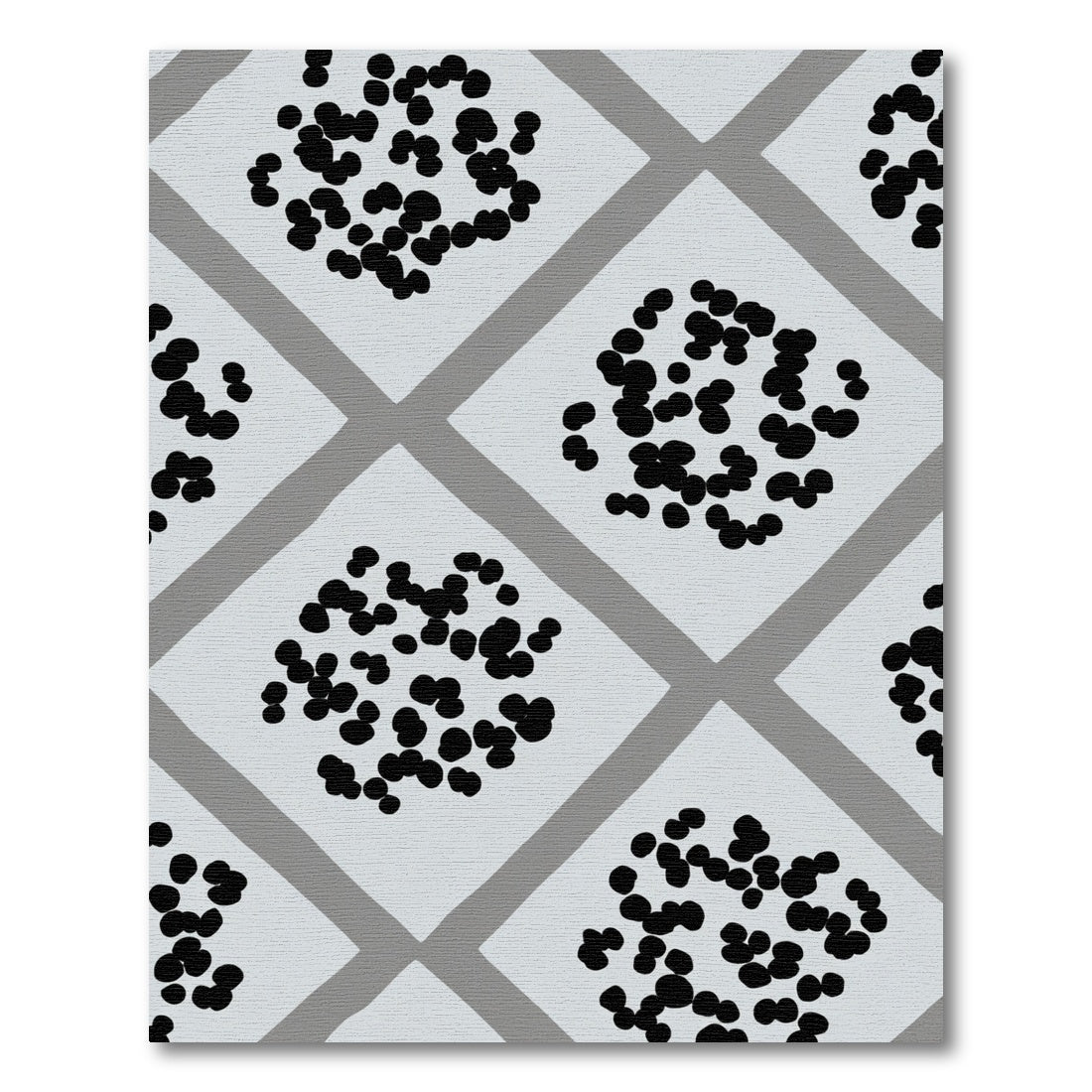 Abstract Gray Polka Dot Diamond Rug
