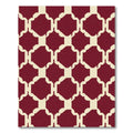 Crimson Arabesque Lattice Rug