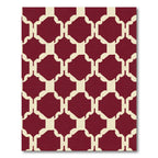 Crimson Arabesque Lattice Rug