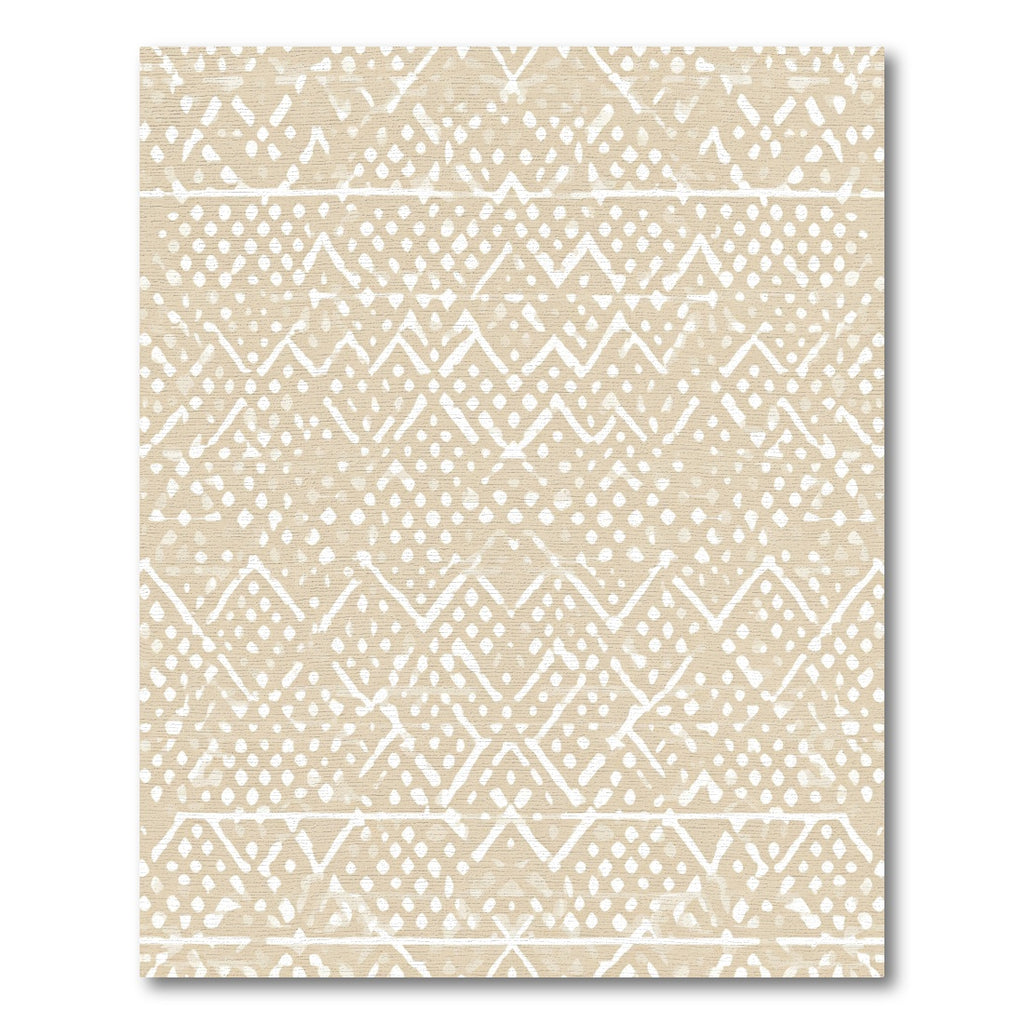 Buff Zigzag Geometric Textured Rug
