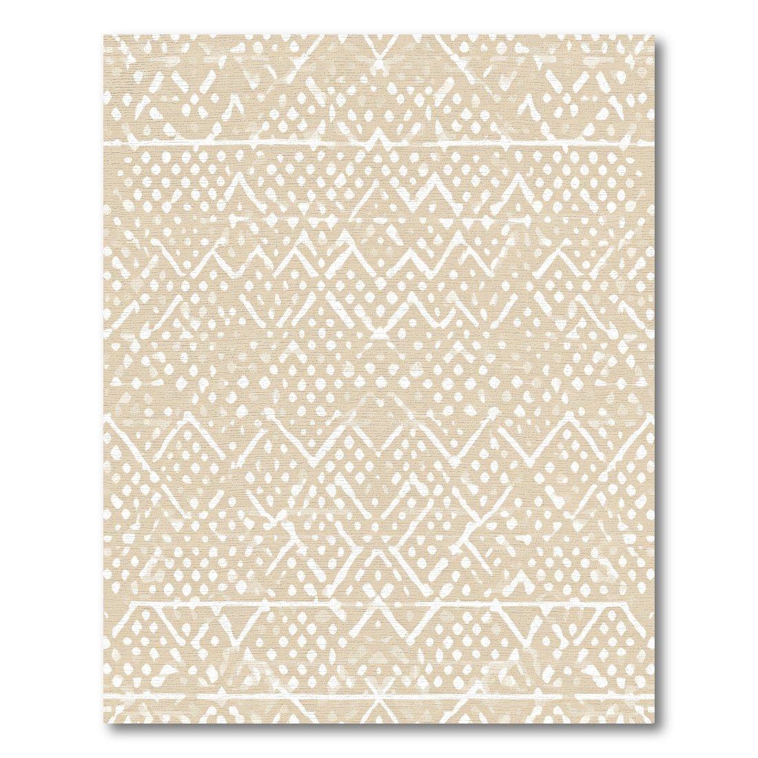Buff Zigzag Geometric Textured Rug