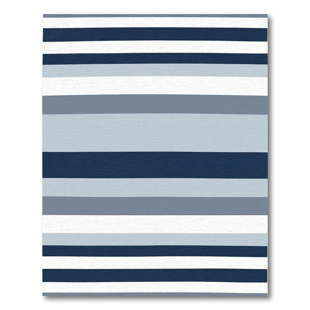 Navy Blue Gray White Stripe Rug