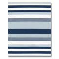Navy Blue Gray White Stripe Rug
