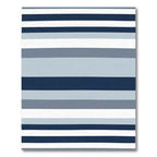 Navy Blue Gray White Stripe Rug