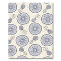 Serene Blue Round Botanic Scatter Rug
