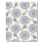 Serene Blue Round Botanic Scatter Rug