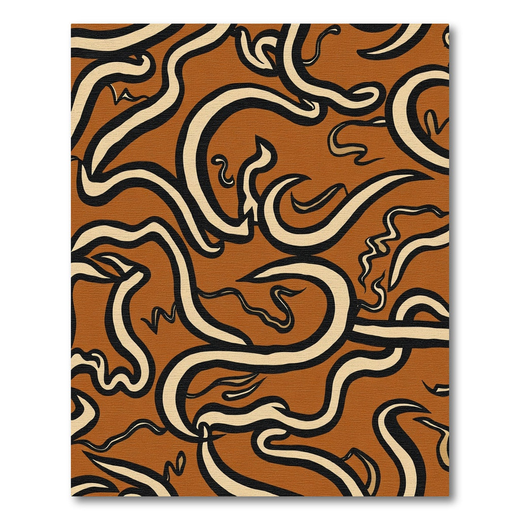 Warm Ochre Tonal Swirl Abstract Rug