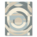 Soft Blue Cream Geometric Arch Swirls Rug