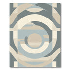 Soft Blue Cream Geometric Arch Swirls Rug