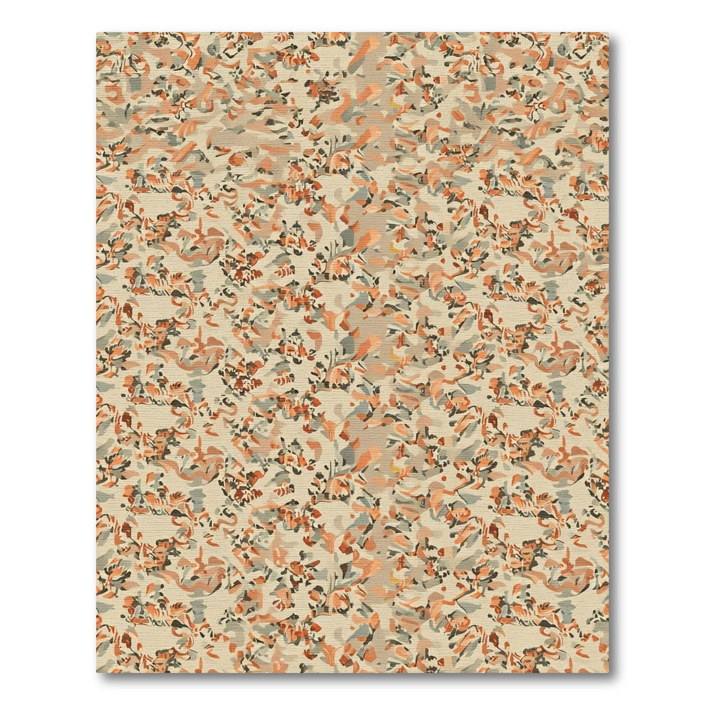 Earthy Tones Abstract Floral Collage Rug