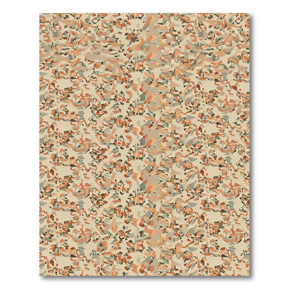 Earthy Tones Abstract Floral Collage Rug