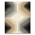 Modern Black Gold Geometric Hexagon Rug