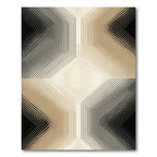 Modern Black Gold Geometric Hexagon Rug