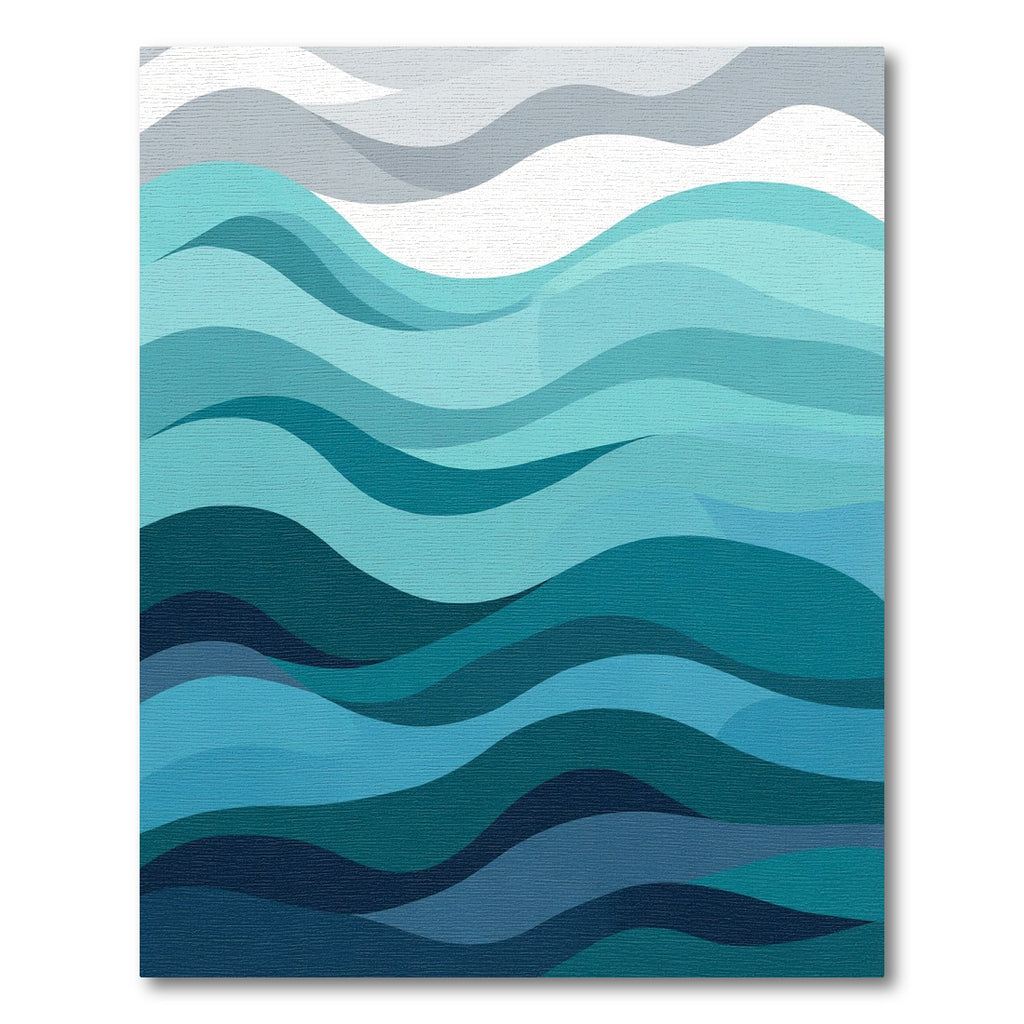 Oceanic Teal Wave Layers Rug