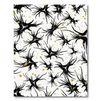 Black White Spattered Organic Branches Rug