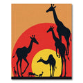 Sunset Giraffe Herd Silhouette Rug