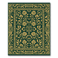 Emerald Gold Floral Vine Border Rug