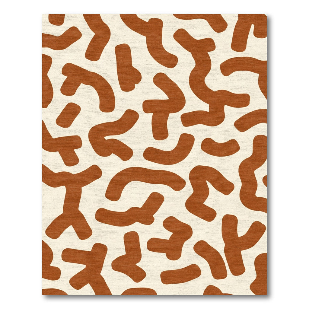 Retro Terracotta Abstract Blob Rug