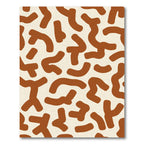 Retro Terracotta Abstract Blob Rug