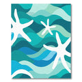 White Starfish Ocean Waves Rug