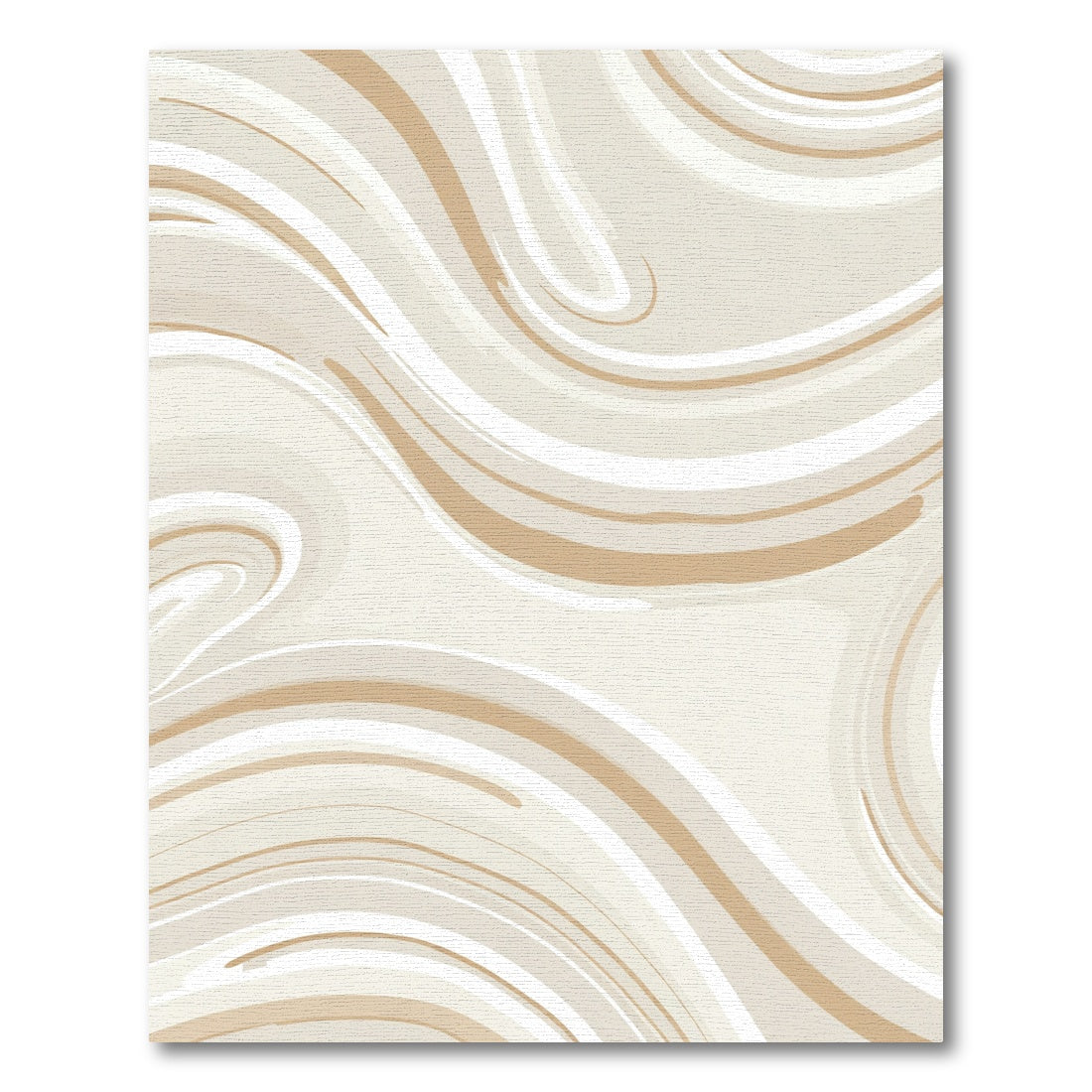 Cream Tan Swirl Marbled Abstract Lines Rug