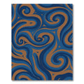 Deep Blue Swirls Brown Curves Rug