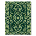 Emerald Green Scrollwork Floral Medallion Rug