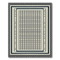 Geometric Diamond Stripe Ivory Navy Rug