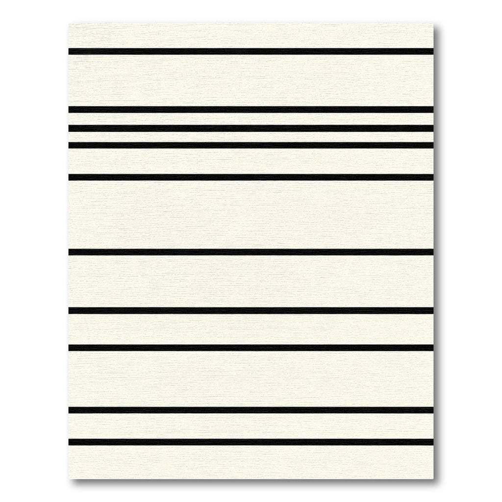 Simple Black Striped Cream Rug
