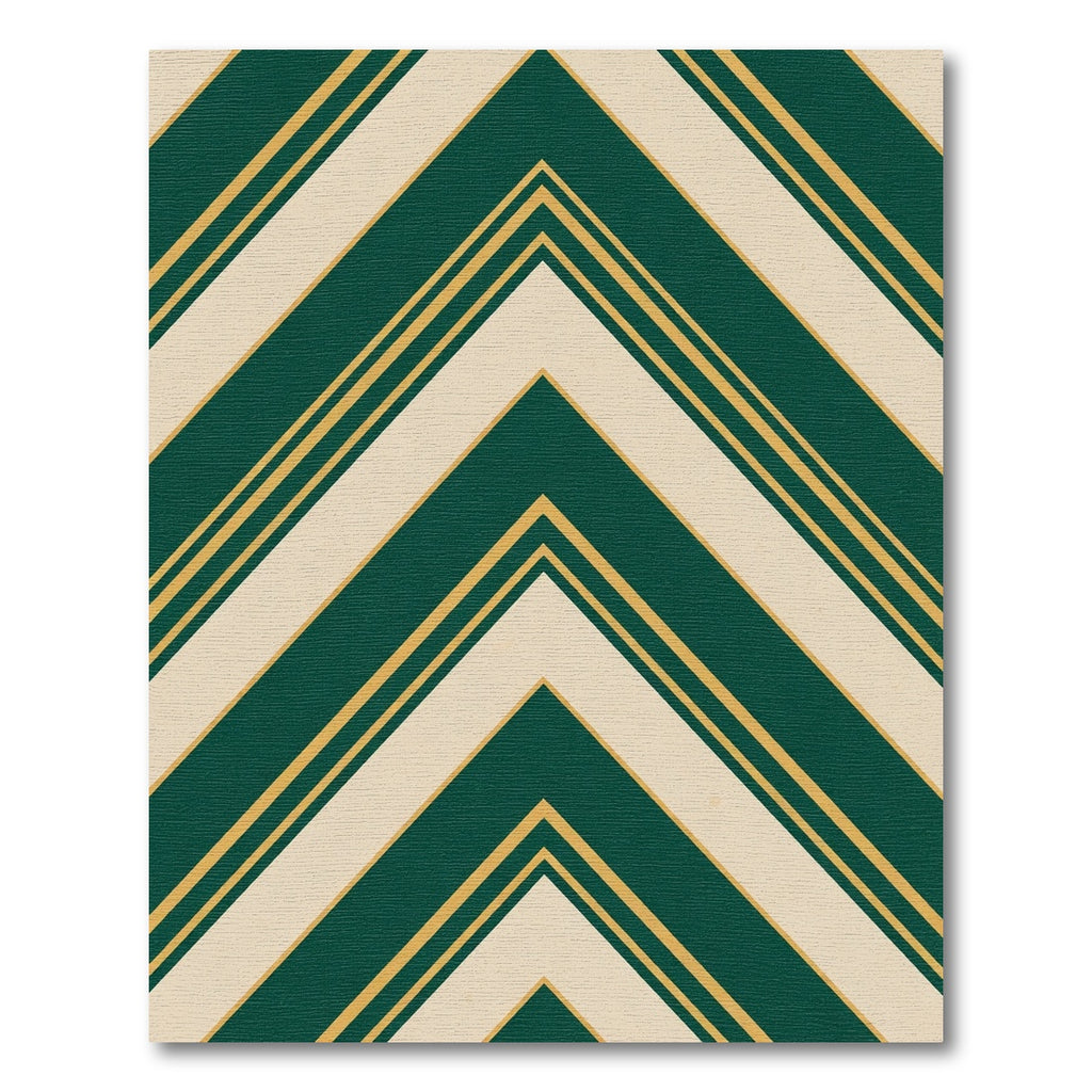 Emerald Gold Chevron Stripe Rug