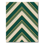 Emerald Gold Chevron Stripe Rug
