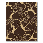 Brown And Gold Abstract Vine Art Rug
