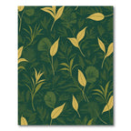 Emerald Forest Leaf Arrangement Rug