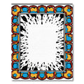 Bold Blue Yellow Red Border Splatter Rug