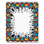 Bold Blue Yellow Red Border Splatter Rug