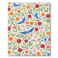 Blue Birds Among Colorful Garden Blooms Rug