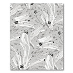 Monochromatic White Abstract Floral Arrangement Rug