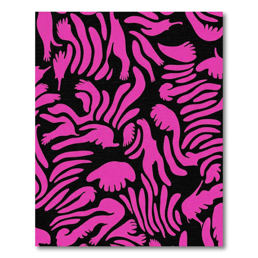Hot Pink Abstract Organic Swirls Rug