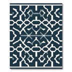 Deep Navy Geometric Lattice Accent Rug