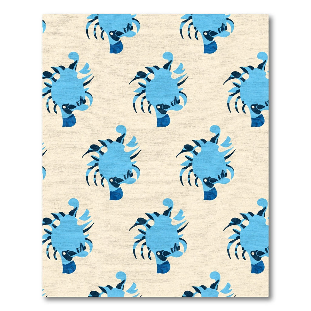 Vivid Blue Abstract Creature Repeat Rug